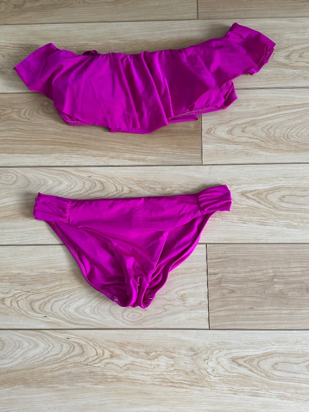 Trina Turk Bright Pink Ruffle Top Bikini - Sz 10